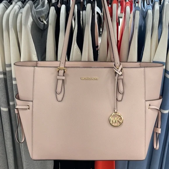 Michael Kors Gilly Large Drawstring Travel Leather Top Zip Tote 
 Powder Blash - Picture 10 of 16